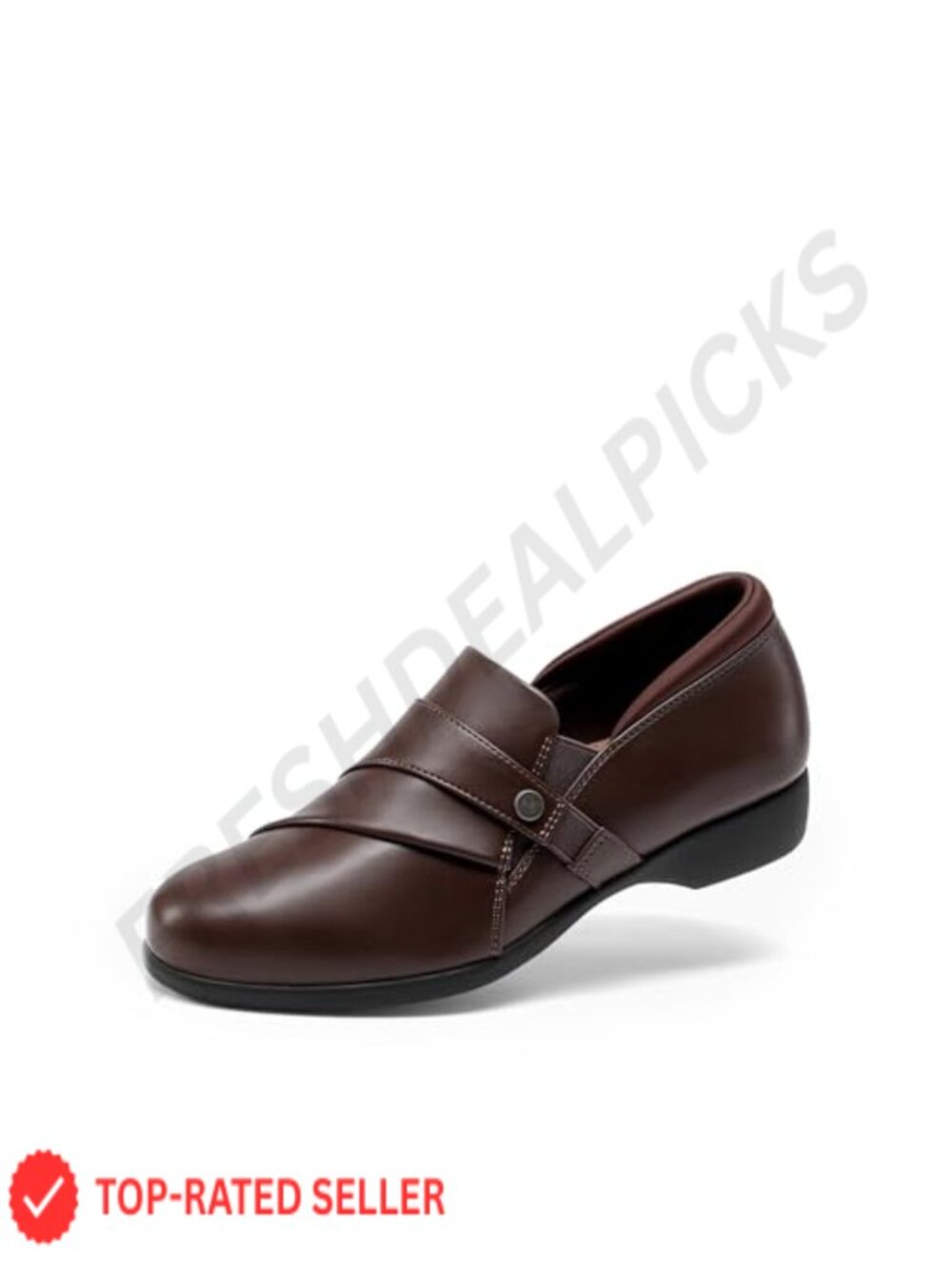 Women's Faux Leather Slip-On Loafers Comfort Business Casual Almond Toe